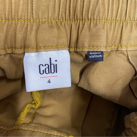 Cabi Tan Belted Elastic Waist Trouser Pants Sz 4 - Picture 6 of 9